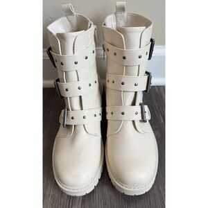 Women’s Studded Chunky Combat Boots 8 Whimsigoth Streetwear Grunge Goth military